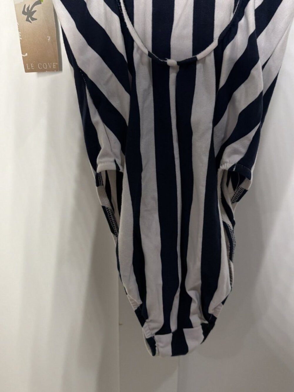 Vintage Le Cove NWT Womens One Piece Swimsuit Size 14 Nautical Stripe Anchor 90s - Picture 8 of 11